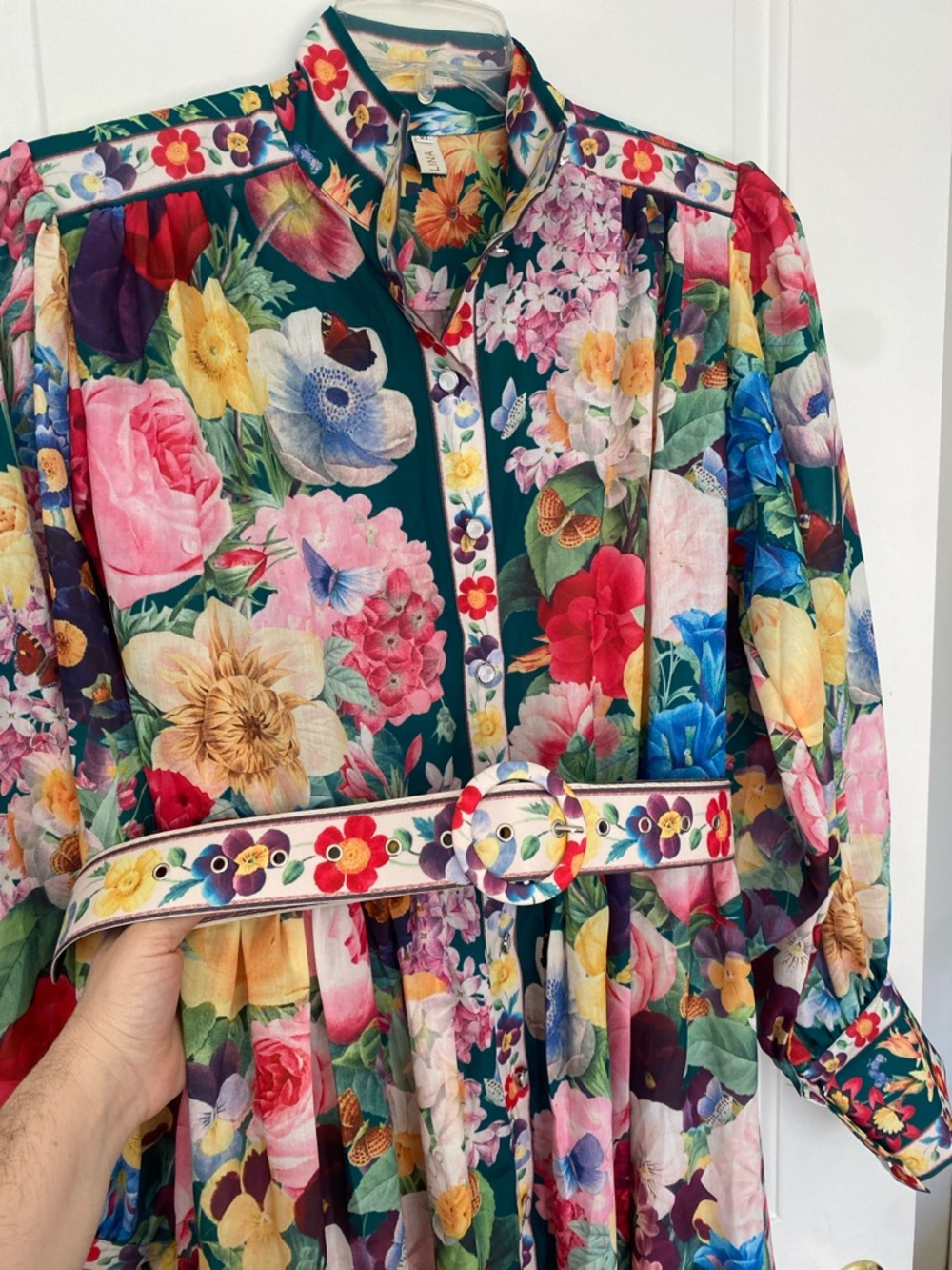 Floral Multi-Color Long Sleeve Maxi Dress - Picture 9 of 10